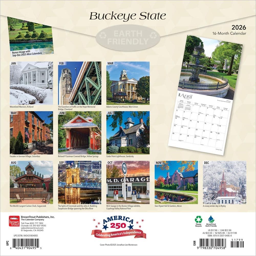 Ohio Places 2026 Wall Calendar First Alternate Image