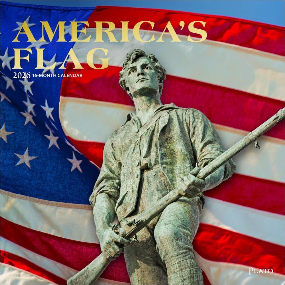 image Americas Flag Plato Foil 2026 Wall Calendar Main Product Image