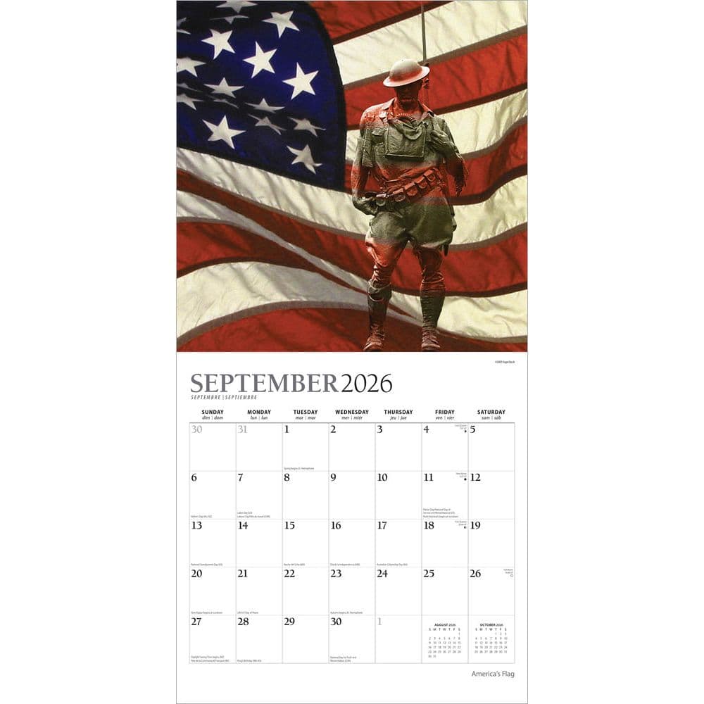 Americas Flag Plato Foil 2026 Wall Calendar Third Alternate Image