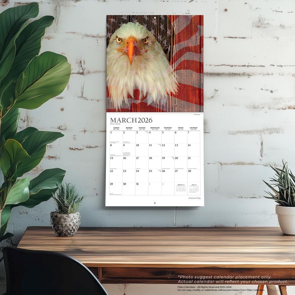 Americas Flag Plato Foil 2026 Wall Calendar Fourth Alternate Image