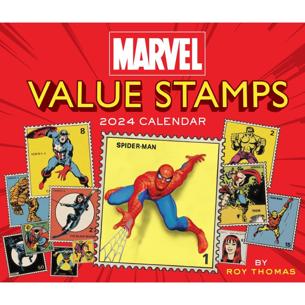 Marvel Value Stamps 2024 Desk Calendar Main Product Image width=&quot;1000&quot; height=&quot;1000&quot;
