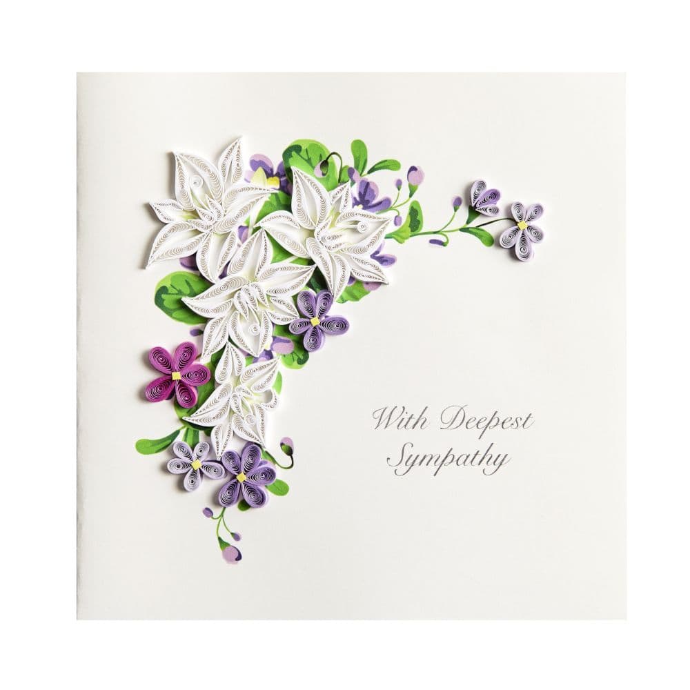 Flowers Lilac and White Quilling Sympathy Card First Alternate Image width=&quot;1000&quot; height=&quot;1000&quot;