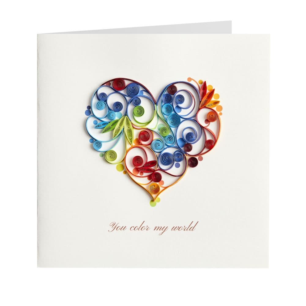 Rainbow Heart Quilling Anniversary Card Fifth Alternate Image width=&quot;1000&quot; height=&quot;1000&quot;