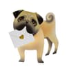 image Pug with Letter Blank Card First Alternate Image width=&quot;1000&quot; height=&quot;1000&quot;