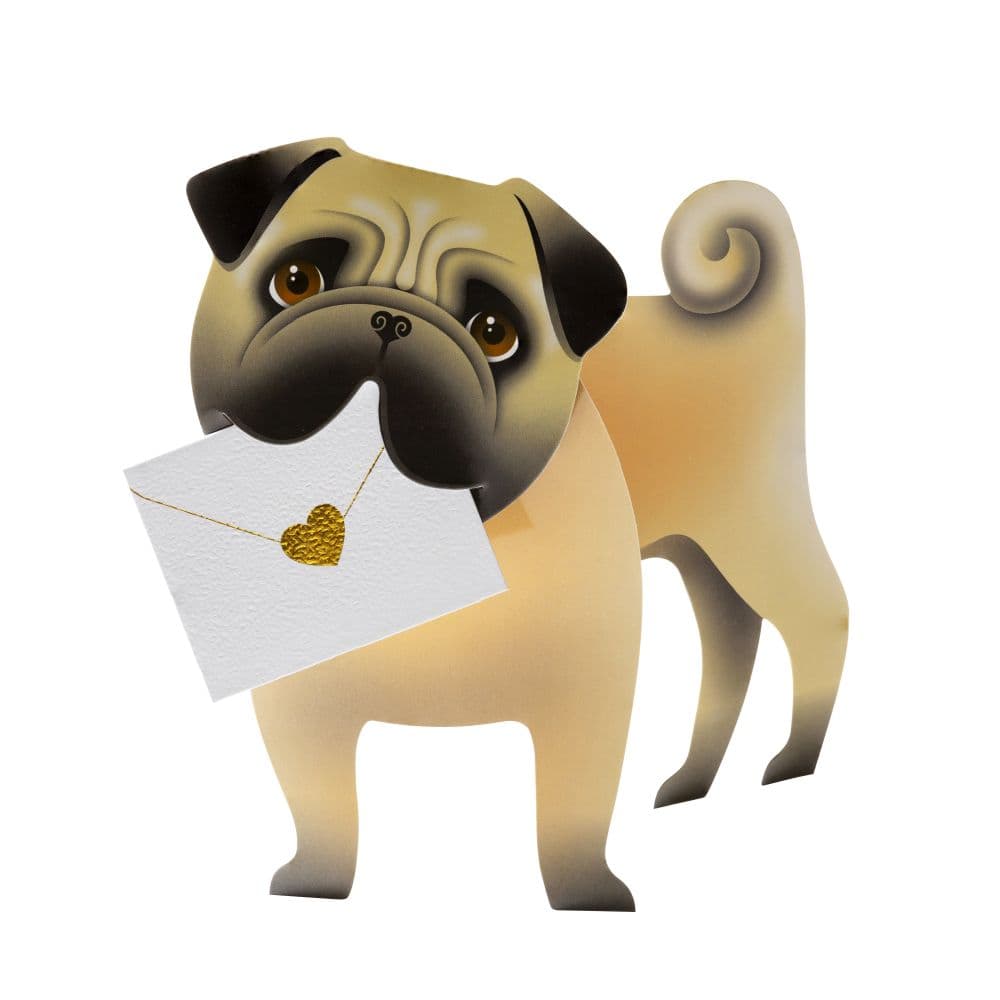 Pug with Letter Blank Card First Alternate Image width=&quot;1000&quot; height=&quot;1000&quot;