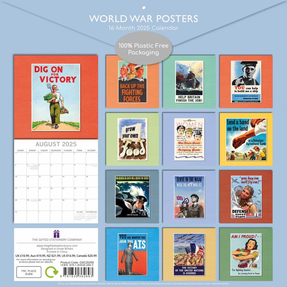 World War Posters 2025 Wall Calendar First Alternate Image width=&quot;1000&quot; height=&quot;1000&quot;