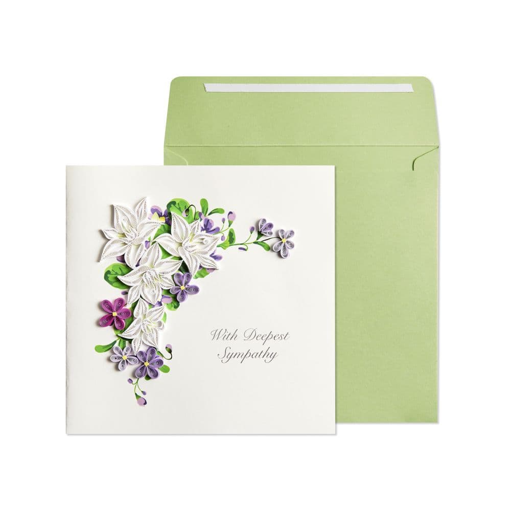 Flowers Lilac and White Quilling Sympathy Card Main Product Image width=&quot;1000&quot; height=&quot;1000&quot;