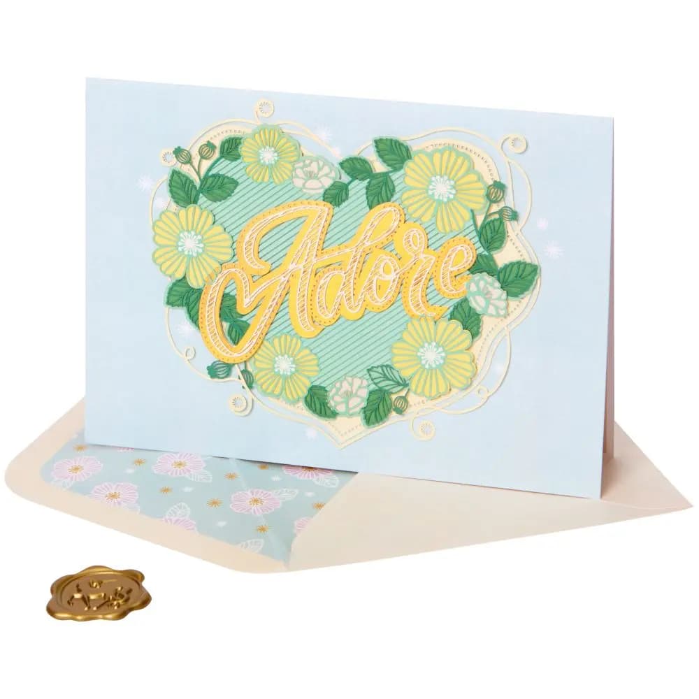Adore Laser Cut Lettering Anniversary Card 3D
