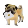image Pug with Letter Blank Card Fifth Alternate Image width=&quot;1000&quot; height=&quot;1000&quot;