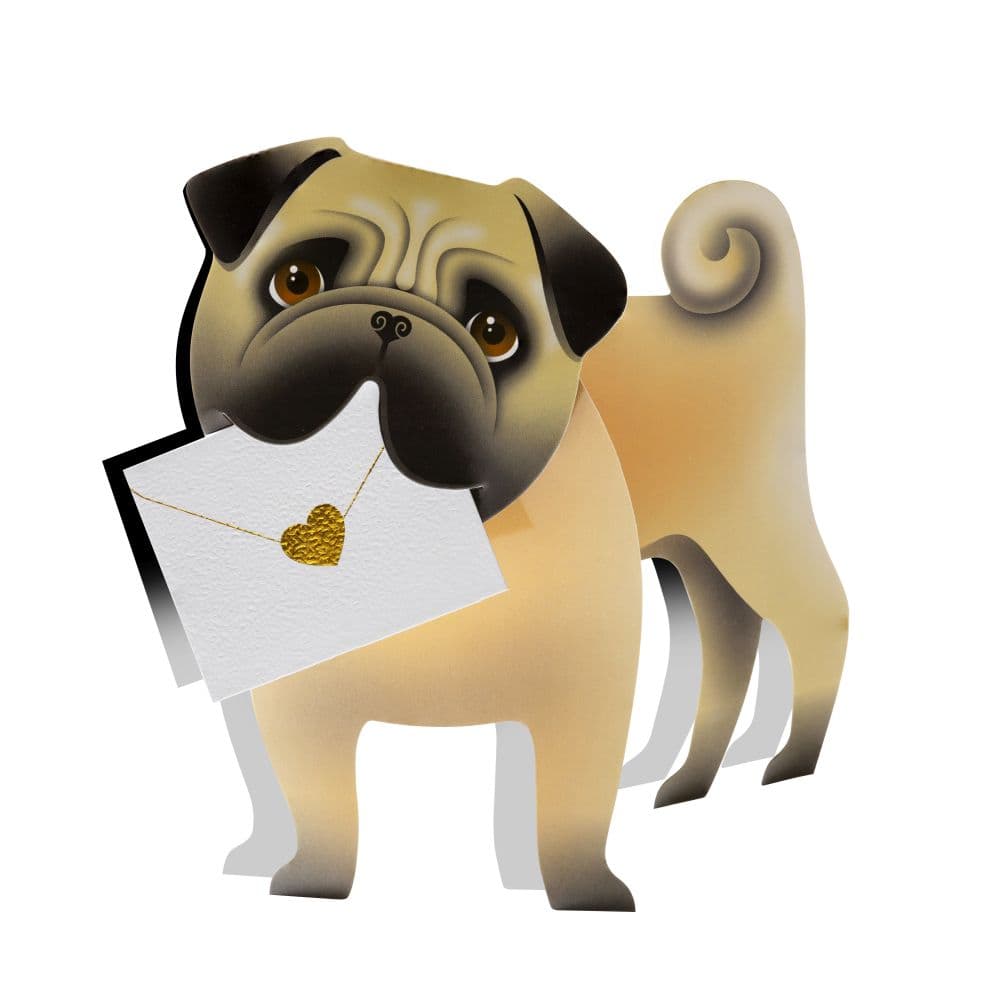 Pug with Letter Blank Card Fifth Alternate Image width=&quot;1000&quot; height=&quot;1000&quot;