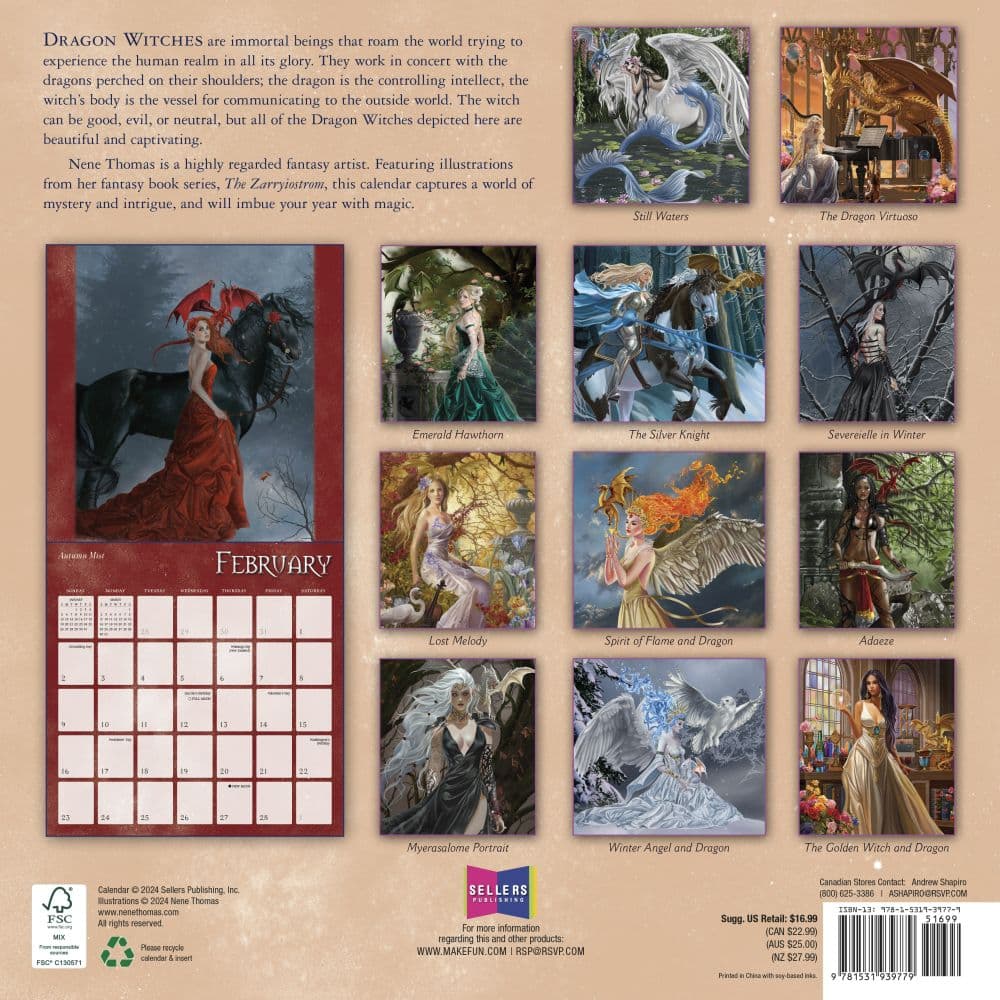 Dragon Witches 2025 Wall Calendar by Nene Thomas First Alternate Image width=&quot;1000&quot; height=&quot;1000&quot;