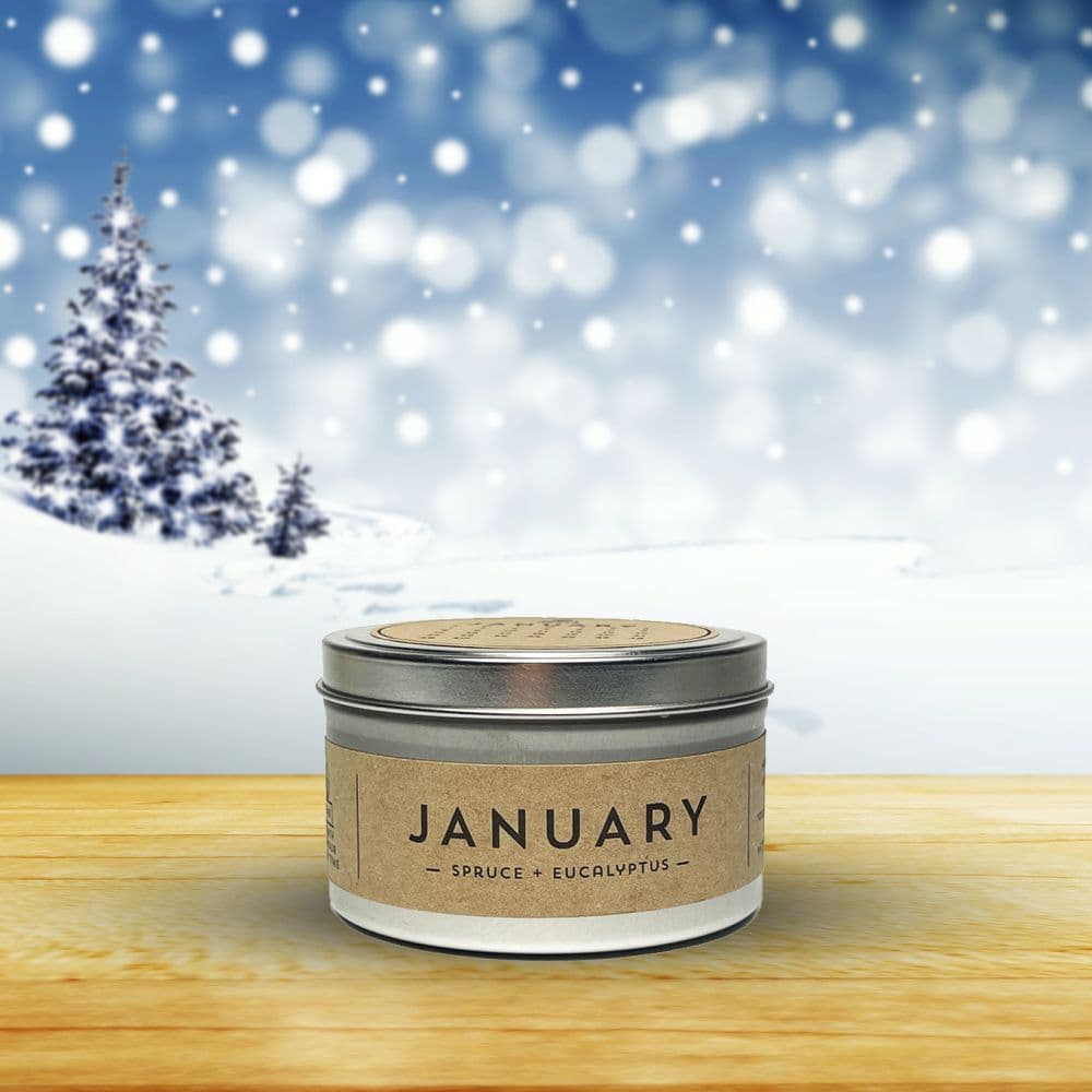 January Candle - Spruce + Eucalyptus front image