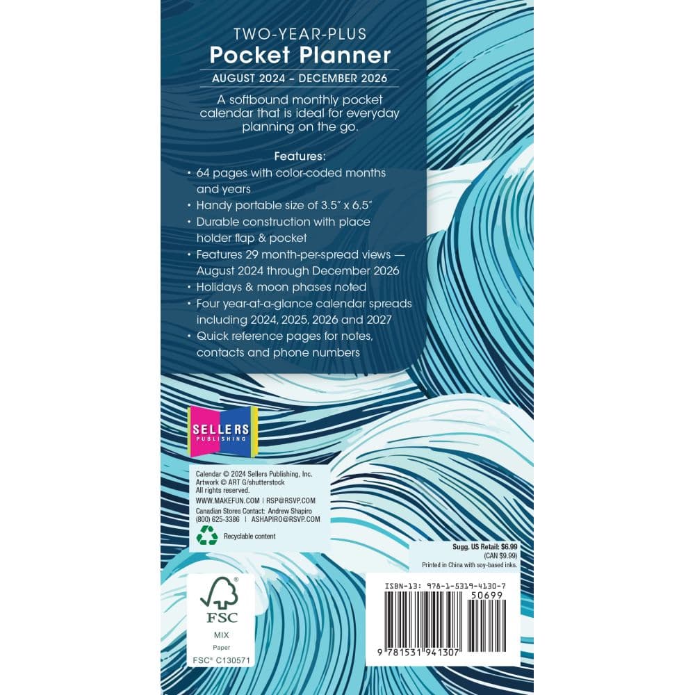 Tidal Pool Checkbook 2025 2-Year Pocket Planner First Alternate Image width=&quot;1000&quot; height=&quot;1000&quot;