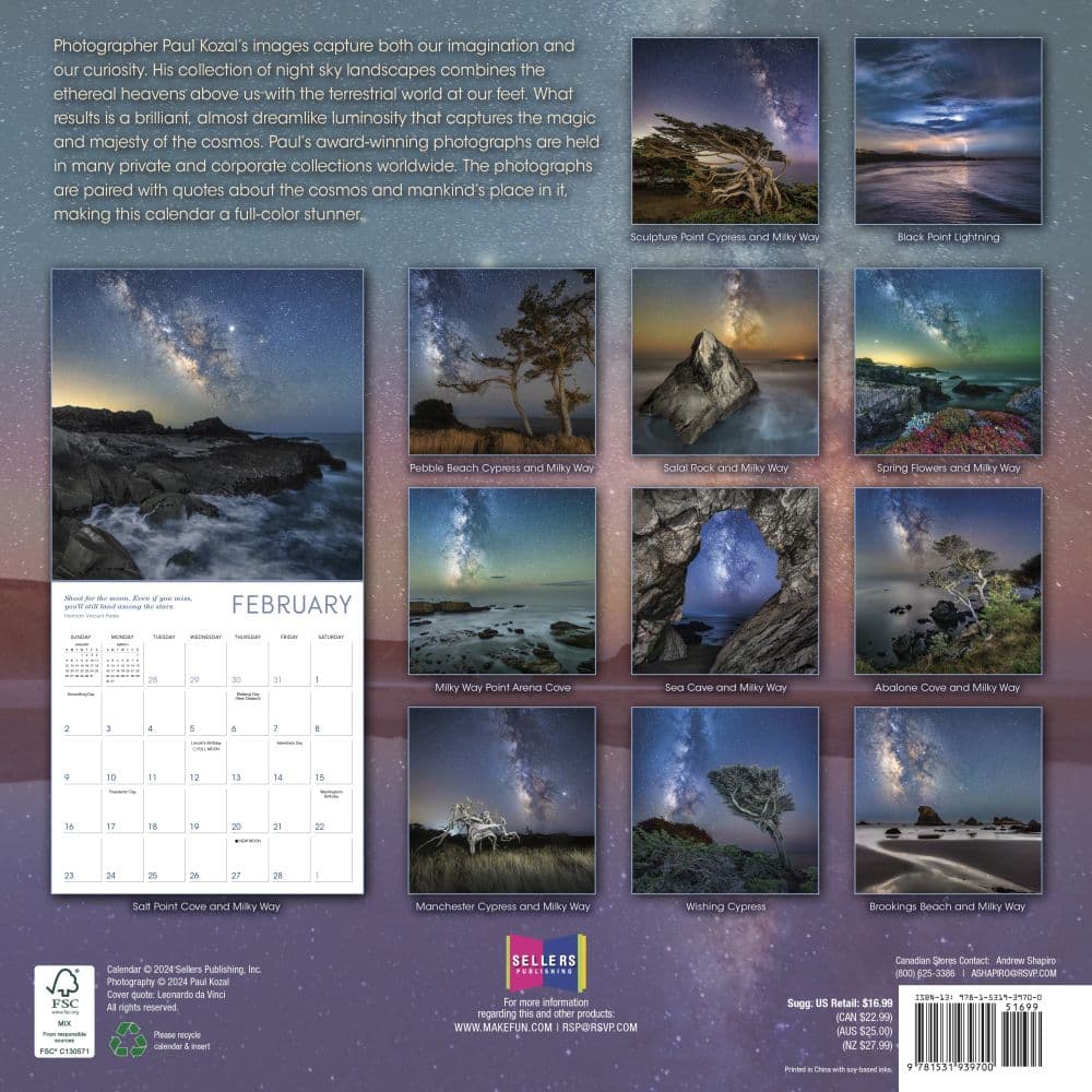 Celestial Skies by Paul Kozal 2025 Wall Calendar First Alternate Image width=&quot;1000&quot; height=&quot;1000&quot;