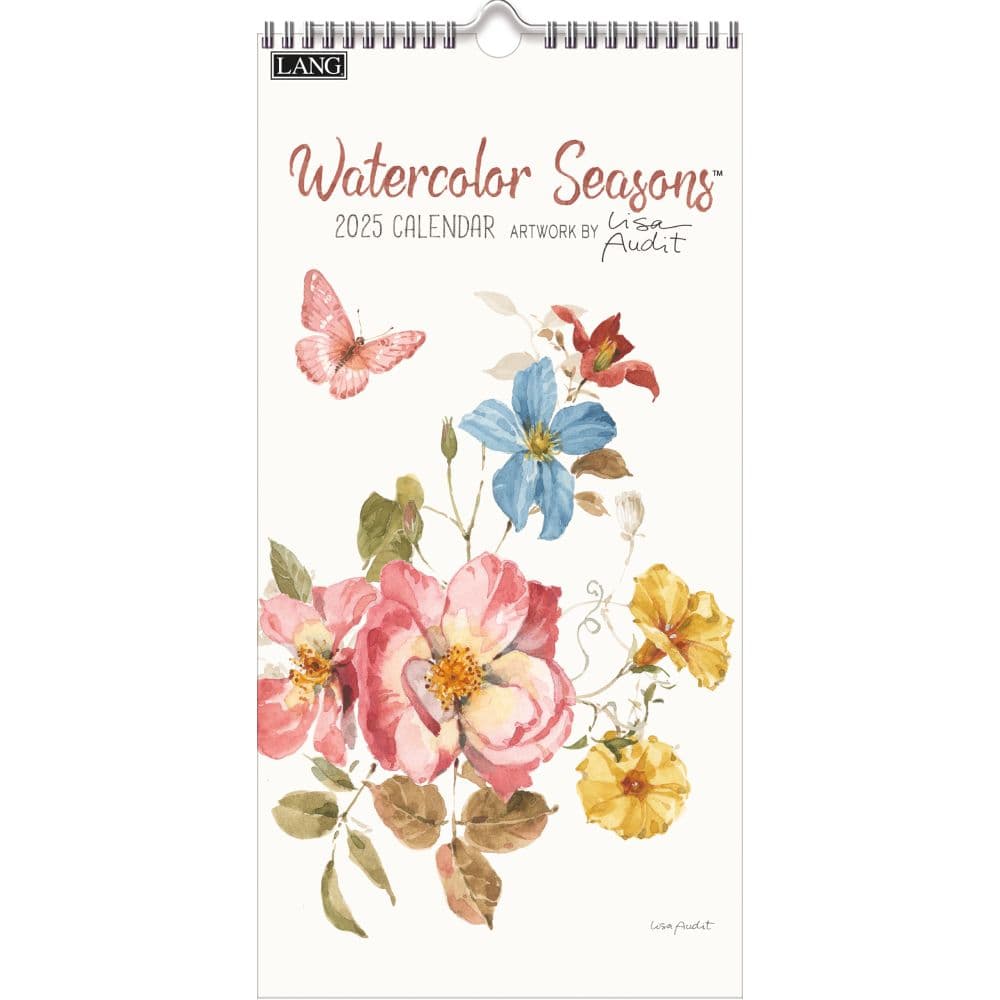 Watercolor Seasons 2025 Vertical Wall Calendar by Lisa Audit_Main Image