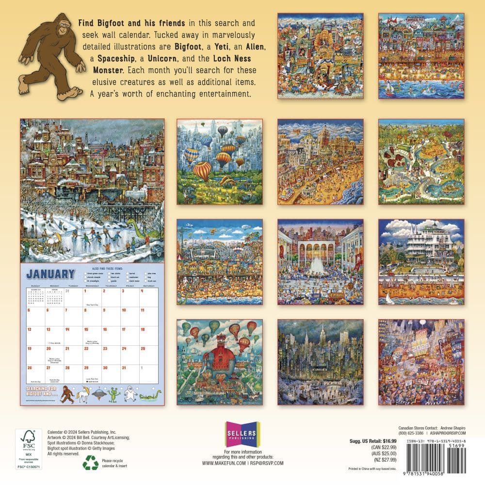 Searching For Bigfoot 2025 Wall Calendar First Alternate Image width=&quot;1000&quot; height=&quot;1000&quot;
