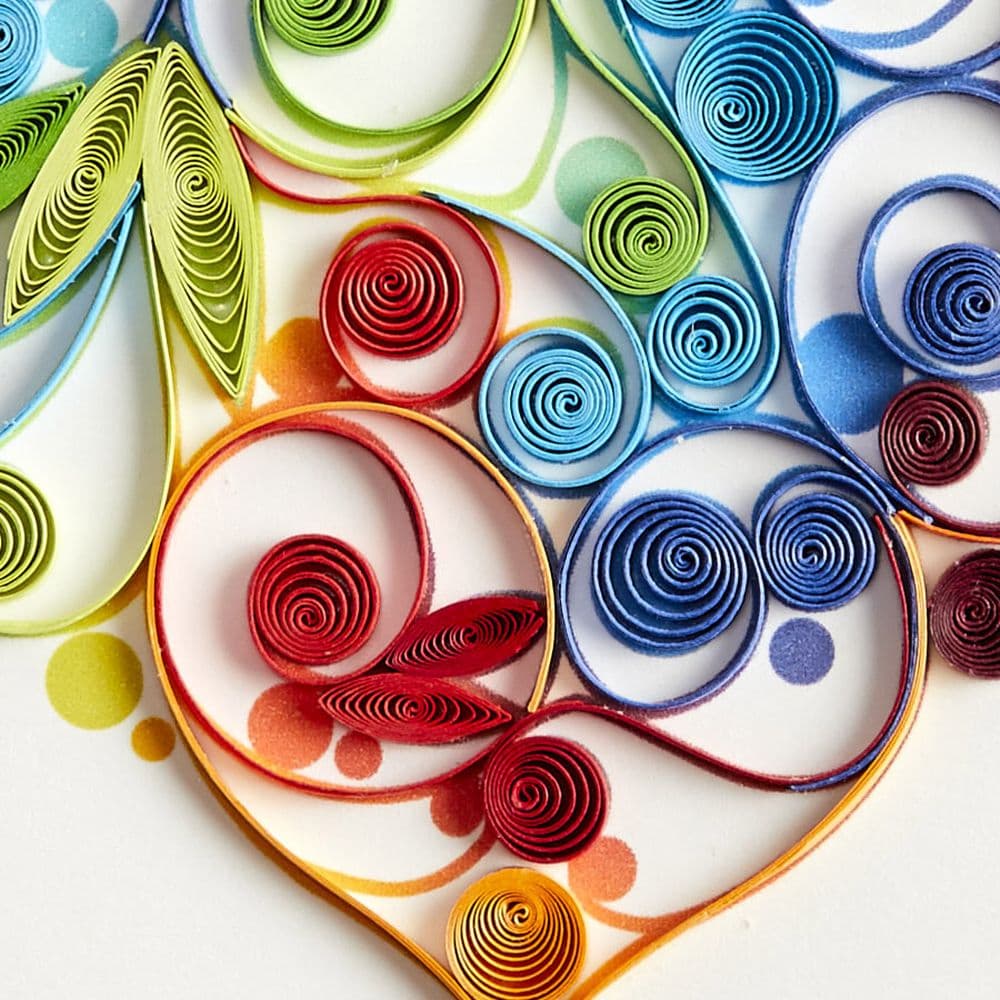 Rainbow Heart Quilling Anniversary Card Fourth Alternate Image width=&quot;1000&quot; height=&quot;1000&quot;