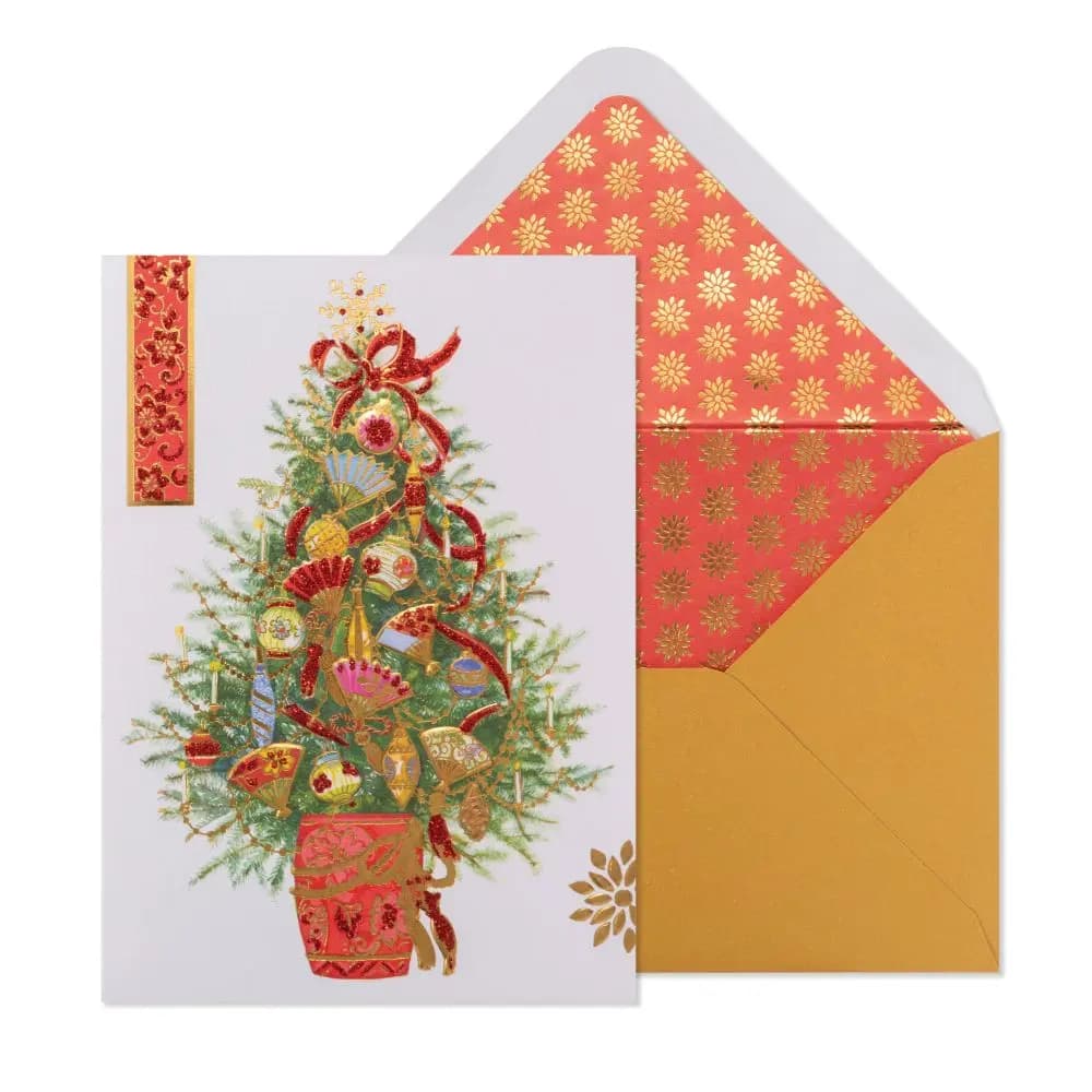 Asian Fan Tree 8 Count Boxed Christmas Cards
