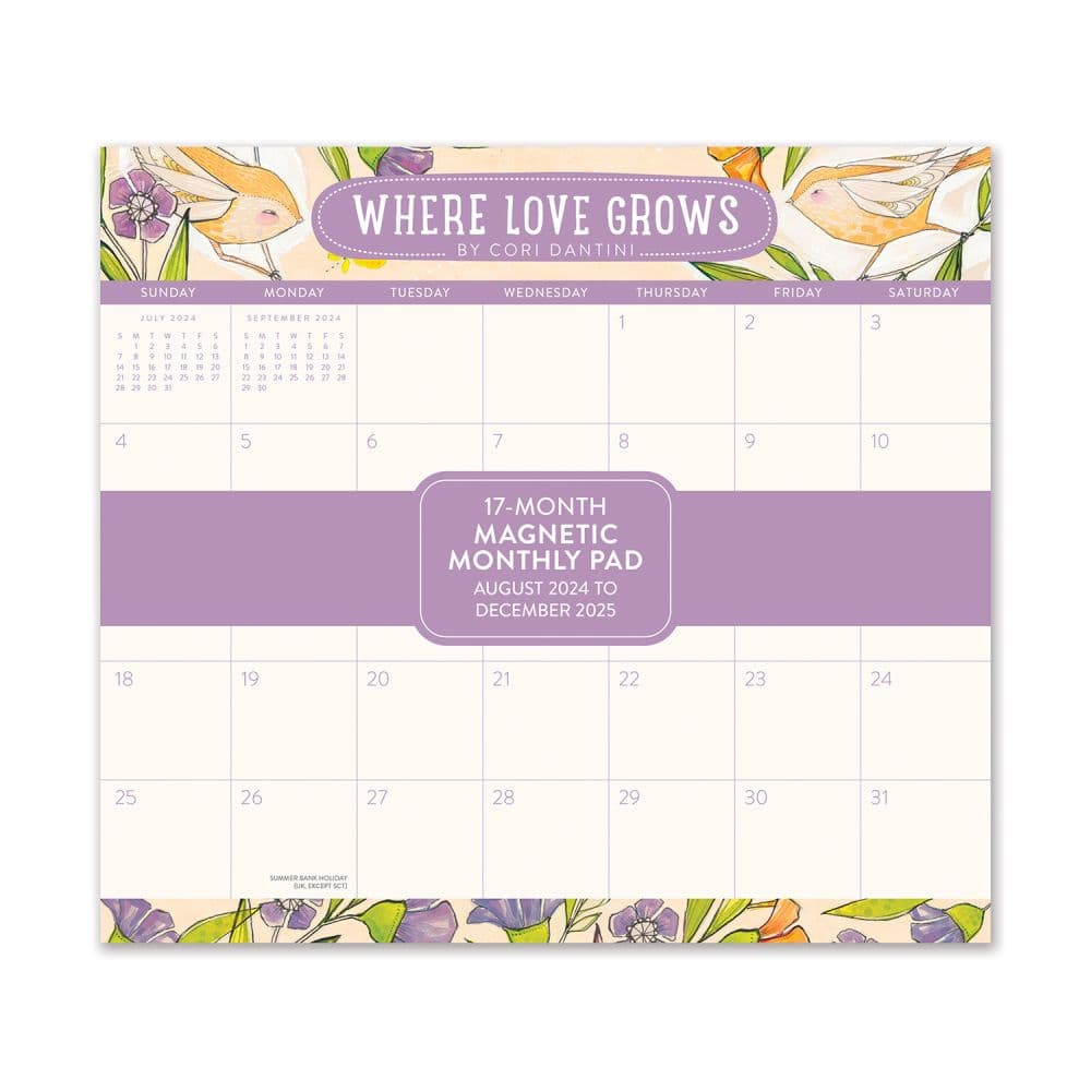 image Where Love Grows 2025 Magnetic Wall Calendar Main Image