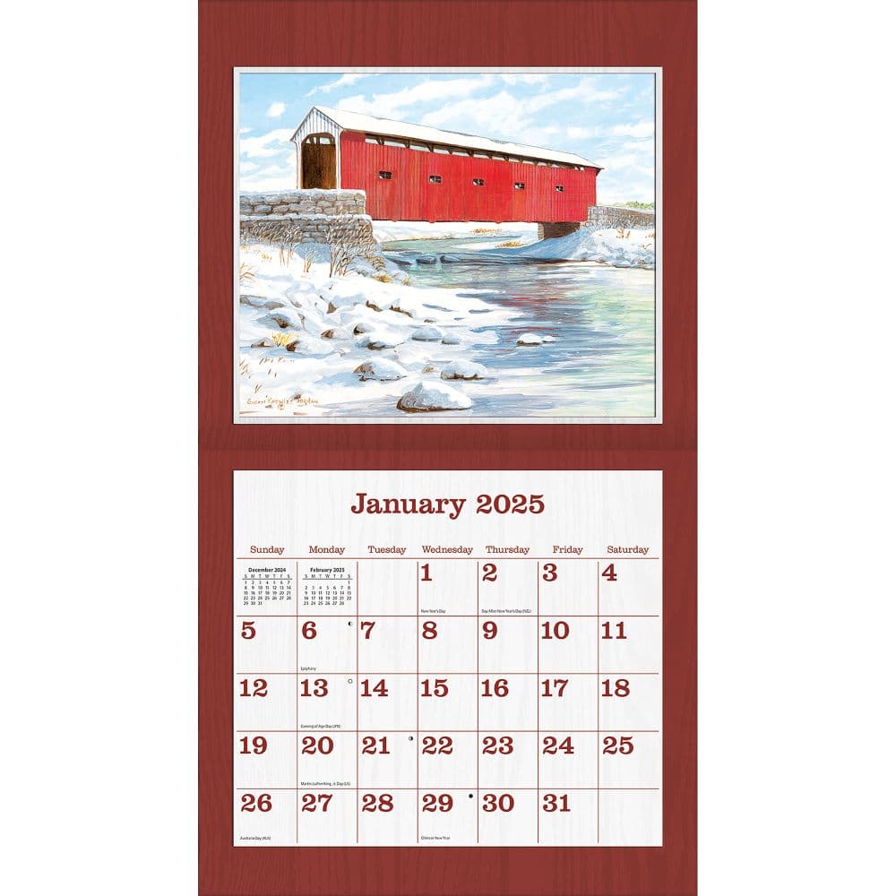 Covered Bridge 2025 Wall Calendar by Susan Knowles Jordan_ALT2
