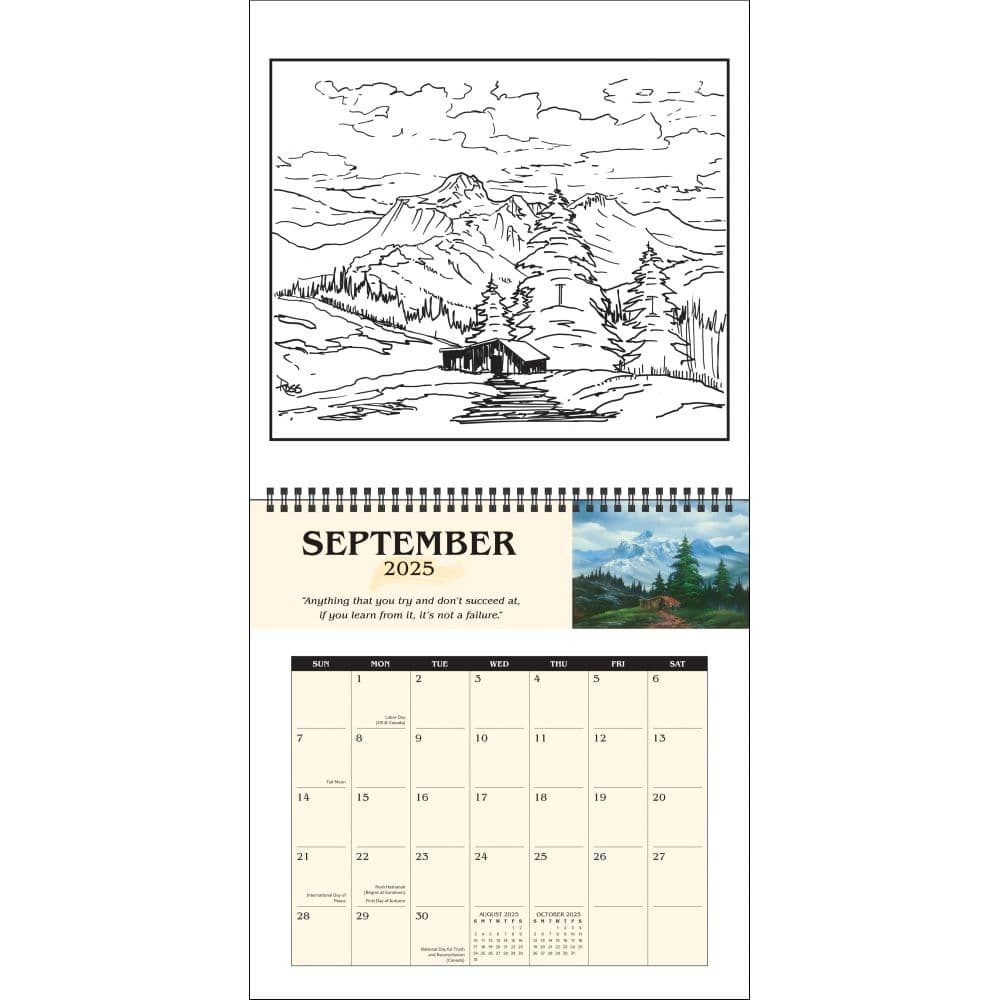 Bob Ross Coloring 2025 Wall Calendar Fourth Alternate Image width=&quot;1000&quot; height=&quot;1000&quot;
