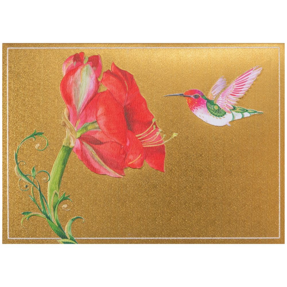 Hummingbird and Amaryllis 8 Count Boxed Christmas Cards First Alternate Image width=&quot;1000&quot; height=&quot;1000&quot;
