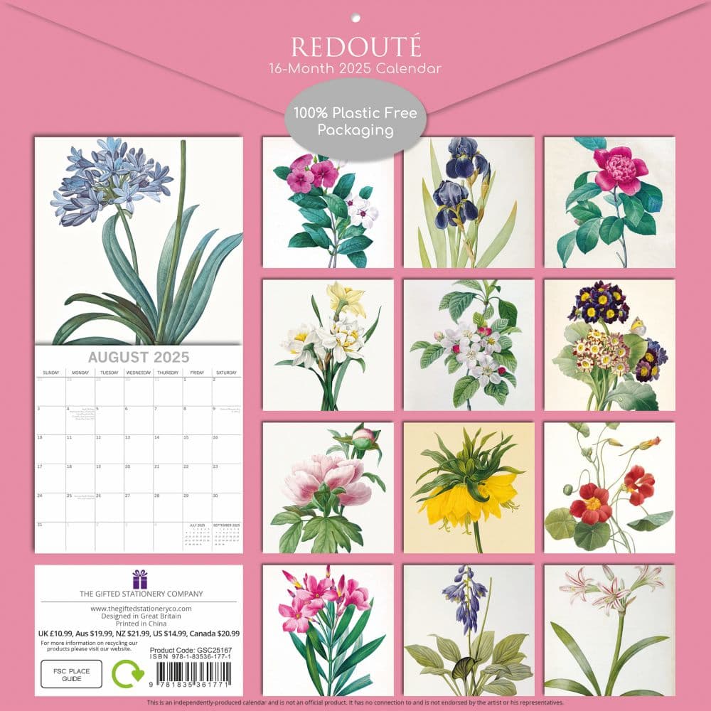 Redoute 2025 Wall Calendar First Alternate Image width=&quot;1000&quot; height=&quot;1000&quot;