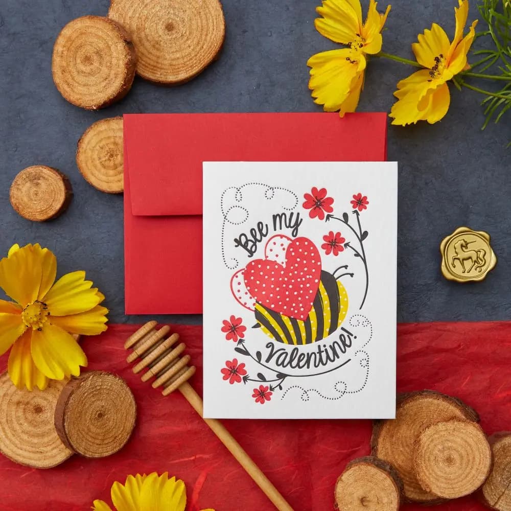 Bee My Valentine Valentine&#39;s Day Card lifestyle
