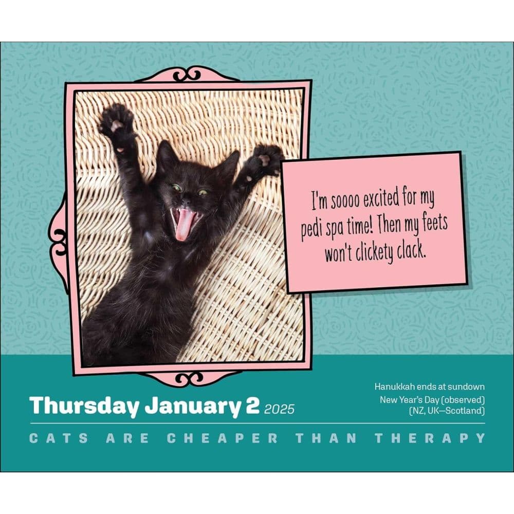 Cats Are Cheaper Than Therapy 2025 Desk Calendar Second Alternate Image width=&quot;1000&quot; height=&quot;1000&quot;