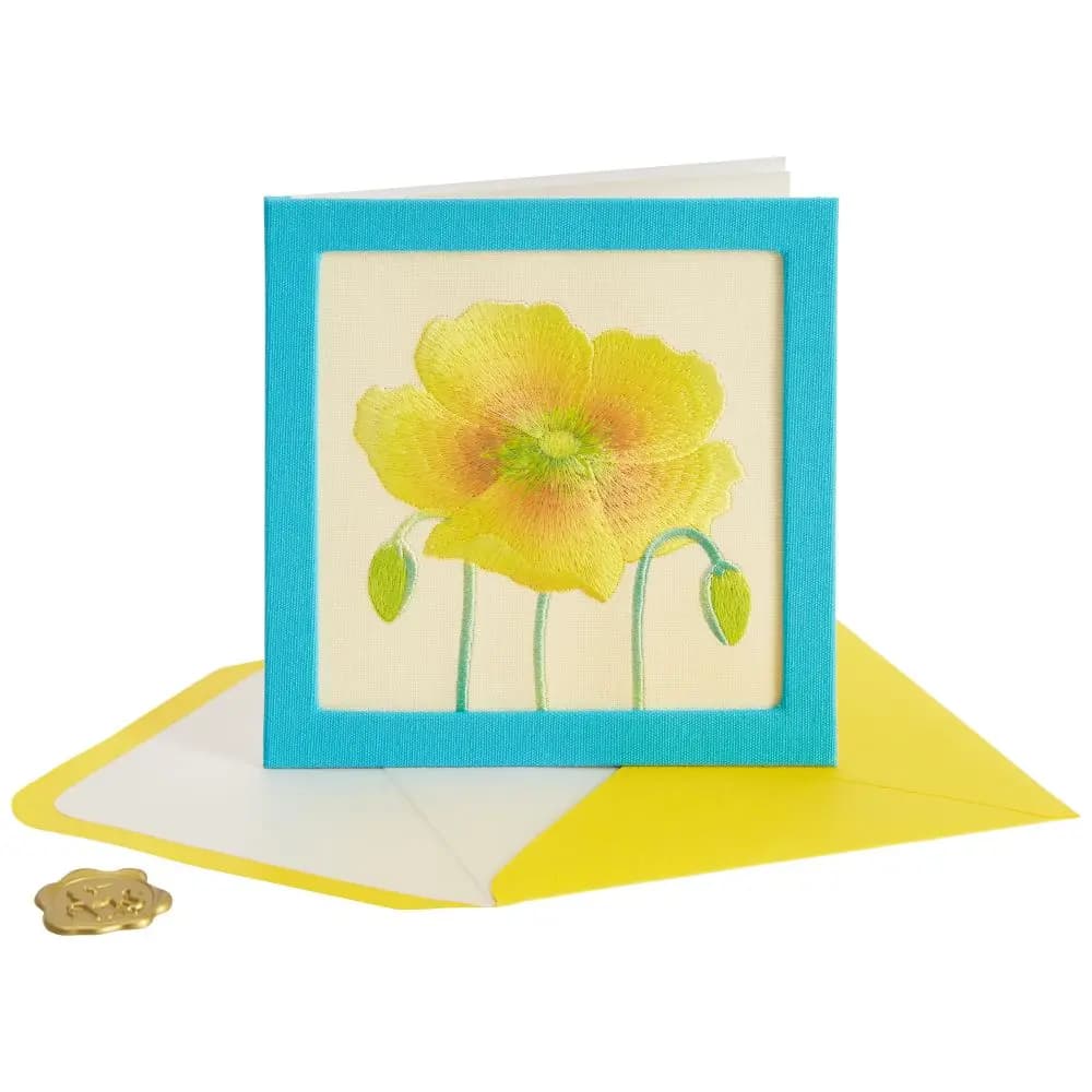 Yellow Embroidered Flower Get Well Card Seventh Alternate Image width=&quot;1000&quot; height=&quot;1000&quot;