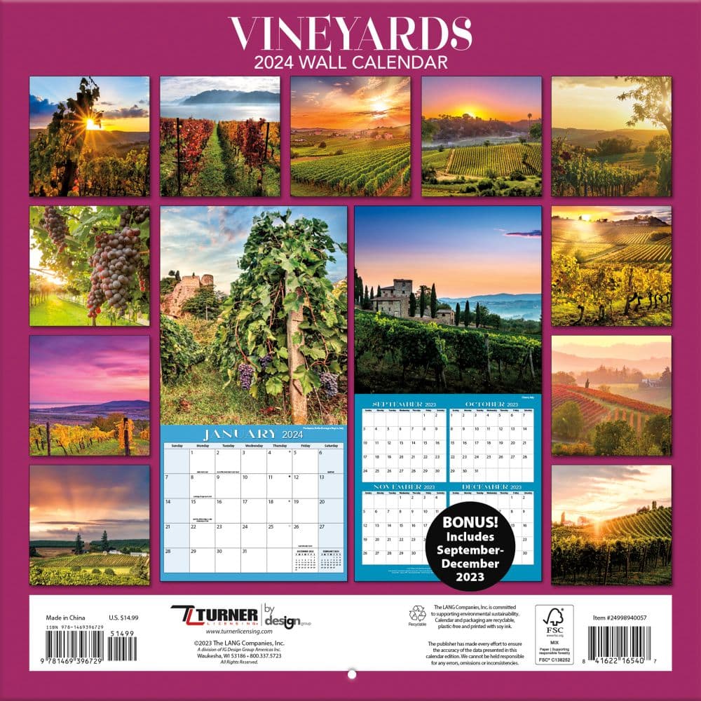Vineyards 2024 Wall Calendar First Alternate  Image width=&quot;1000&quot; height=&quot;1000&quot;