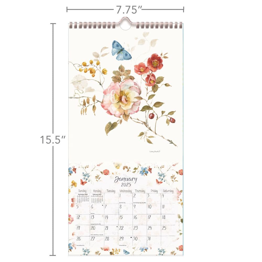 Watercolor Seasons 2025 Vertical Wall Calendar by Lisa Audit_ALT5