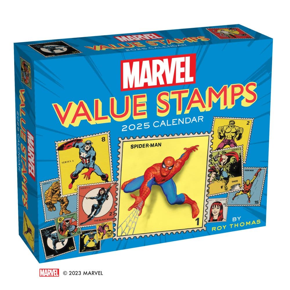 Marvel Stamps 2025 Desk Calendar Main Product Image width=&quot;1000&quot; height=&quot;1000&quot;