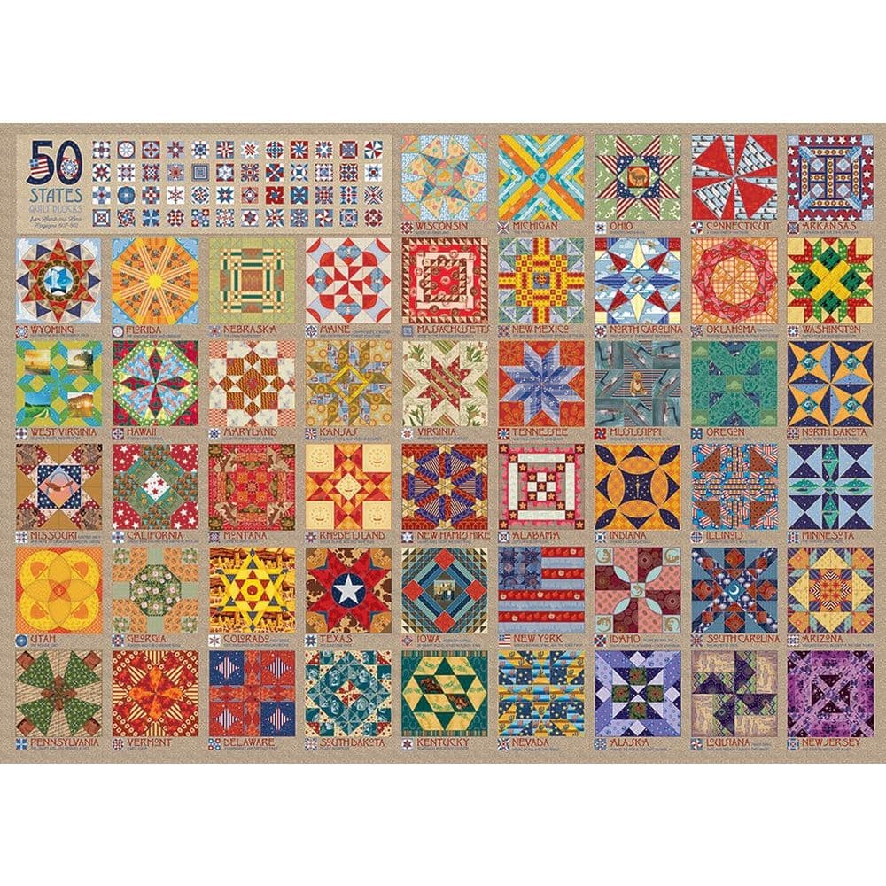 50 States Quilt Blocks 1000 Piece puzzle Second Alternate Image width=&quot;1000&quot; height=&quot;1000&quot;
