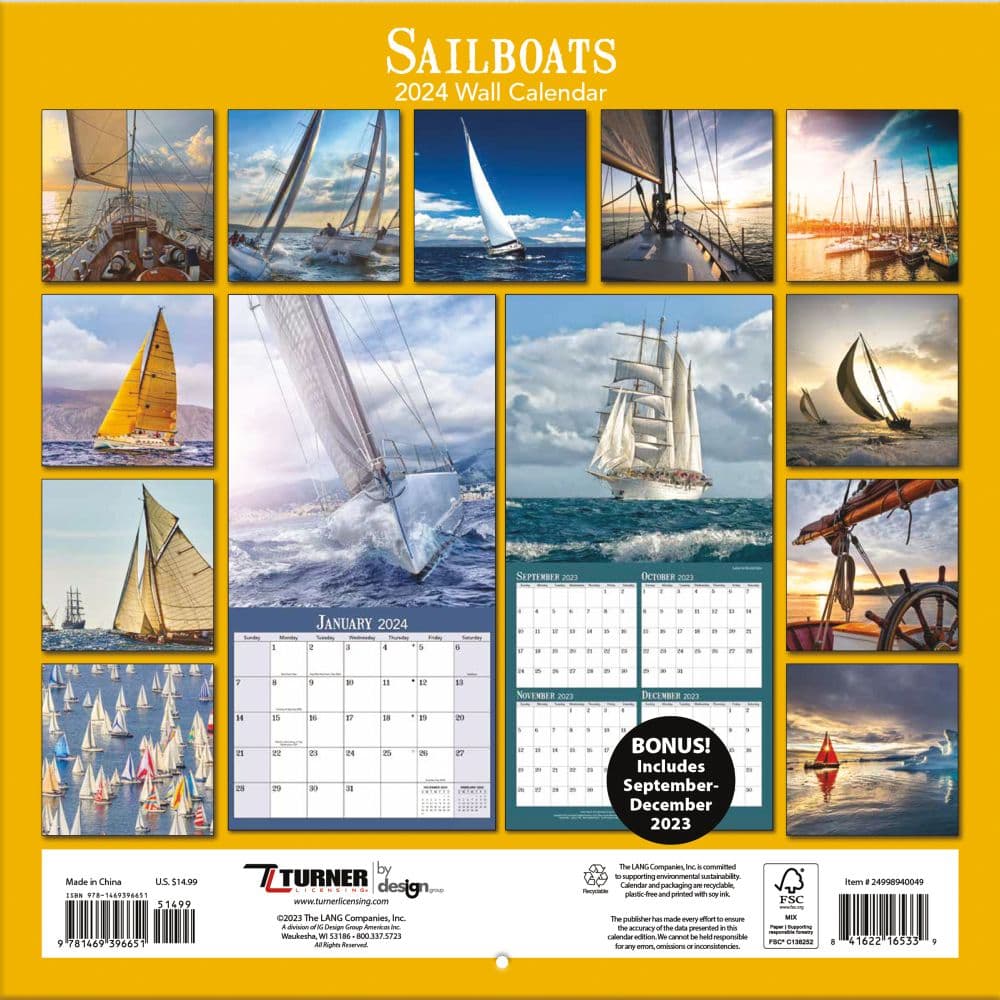 Sailboats 2024 Wall Calendar First Alternate  Image width=&quot;1000&quot; height=&quot;1000&quot;