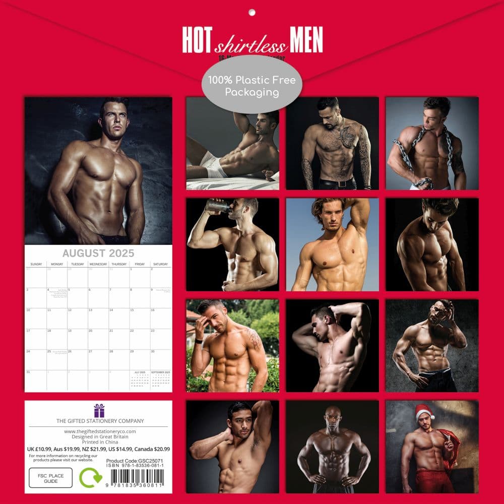 Hot Shirtless Men 2025 Wall Calendar First Alternate Image width=&quot;1000&quot; height=&quot;1000&quot;