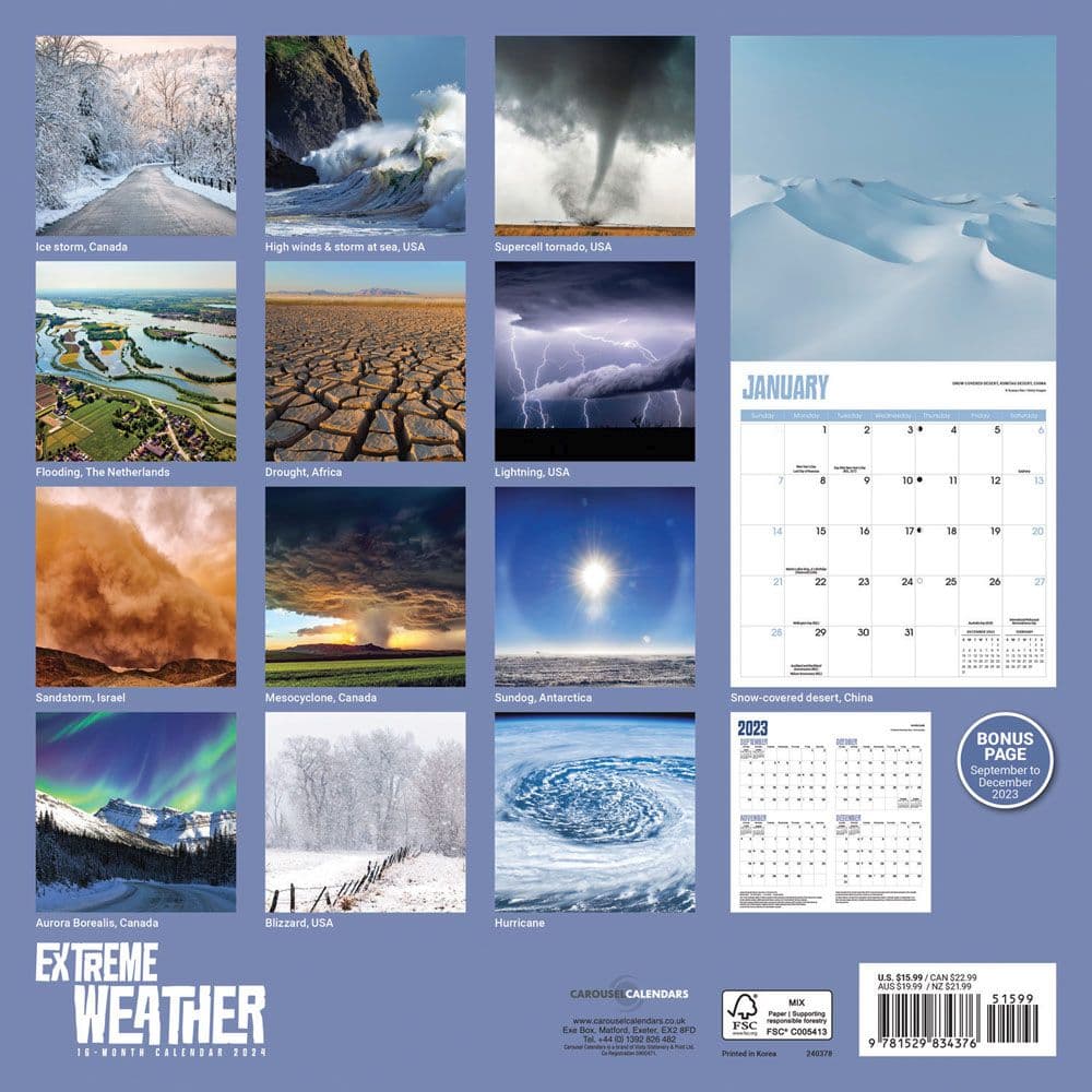 Extreme Weather 2024 Wall Calendar Alternate Image 1