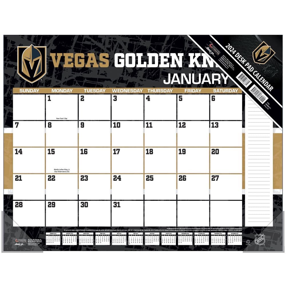 Vegas Golden Knights 2024 Desk Pad Main Product Image width=&quot;1000&quot; height=&quot;1000&quot;