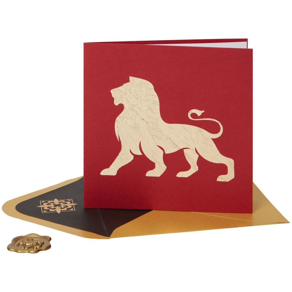 Gold Leaf Lion Blank Card Sixth Alternate Image width=&quot;1000&quot; height=&quot;1000&quot;