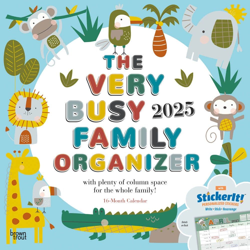 image Very Busy Family Organizer 2025 Wall Calendar Main Image
