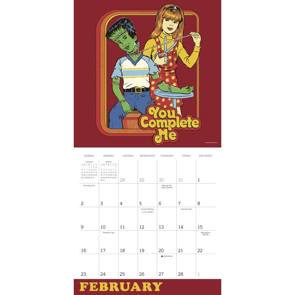 Twisted Nostalgia Alien Abduction Club by Steven Rhodes 2025 Wall Calendar Second Alternate Image width=&quot;1000&quot; height=&quot;1000&quot;