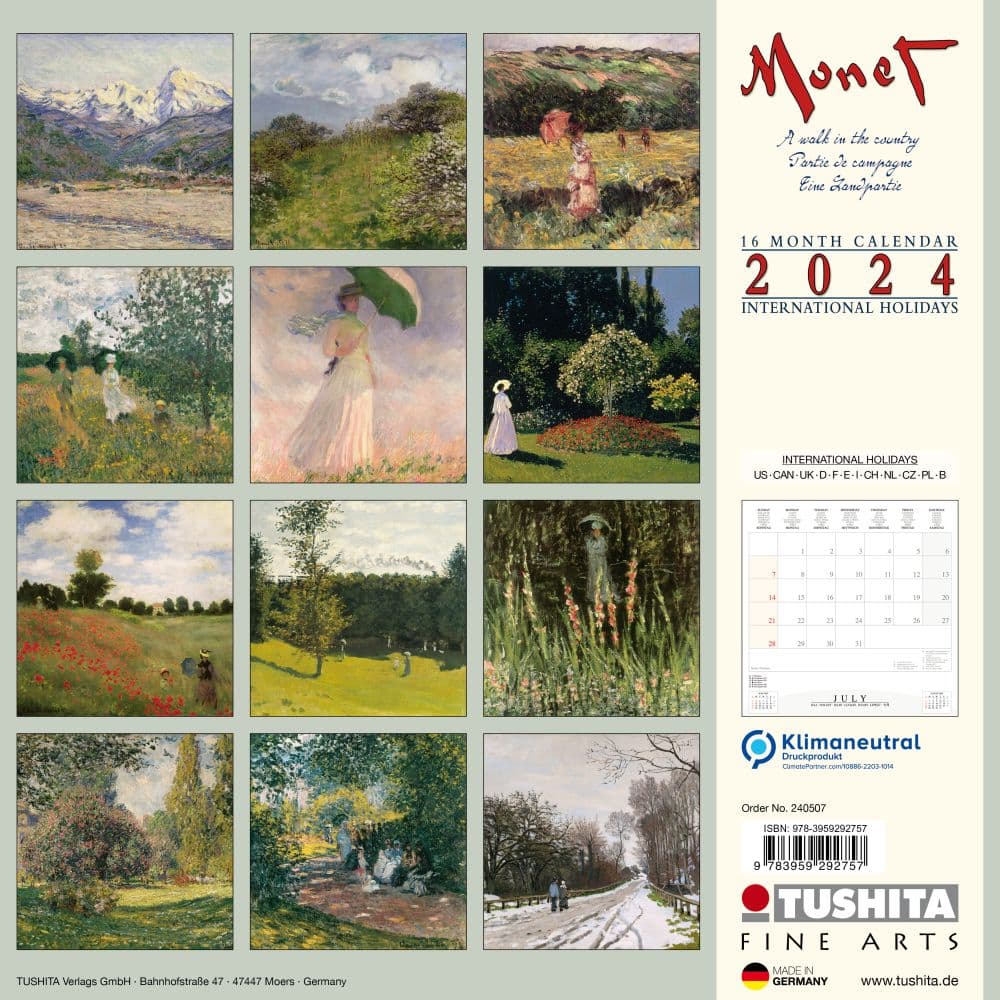 Monet A Walk In The Country 2024 Wall Calendar First Alternate Image width=&quot;1000&quot; height=&quot;1000&quot;