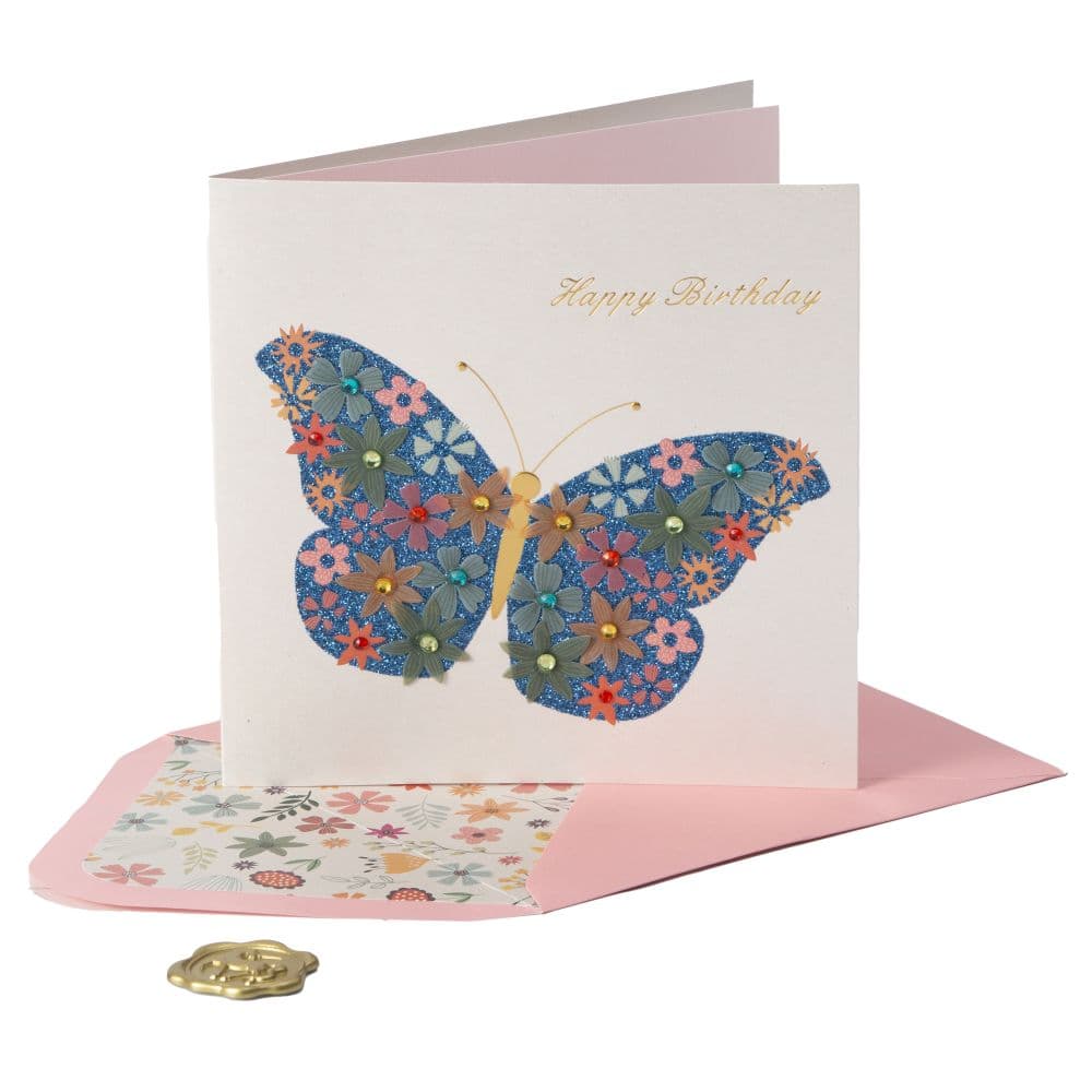 Flowers Butterfly Birthday Card Seventh Alternate Image width=&quot;1000&quot; height=&quot;1000&quot;