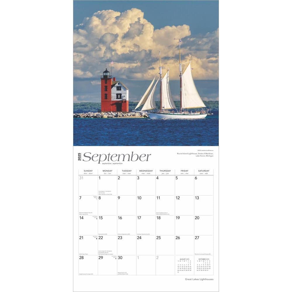 Lighthouses Great Lakes 2025 Wall Calendar Third Alternate Image width=&quot;1000&quot; height=&quot;1000&quot;