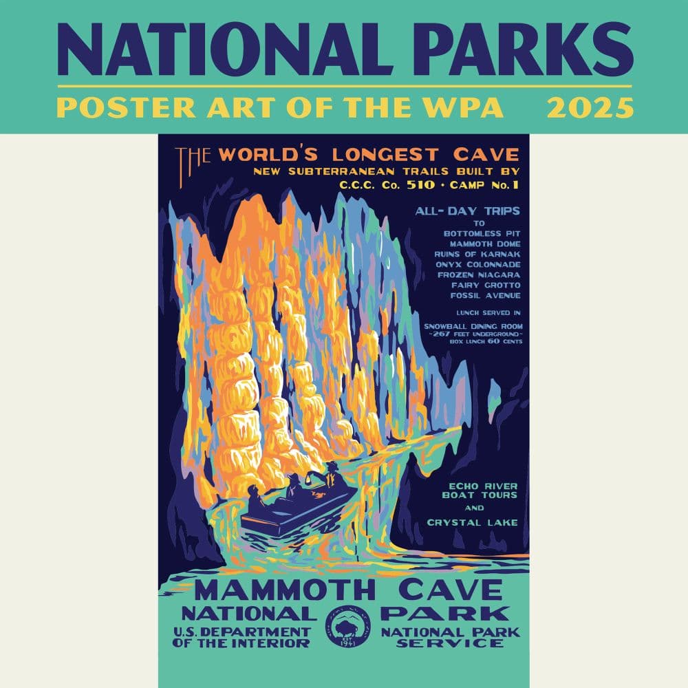 image Natl Parks Poster Art 2025 Mini Wall Calendar_Main Image