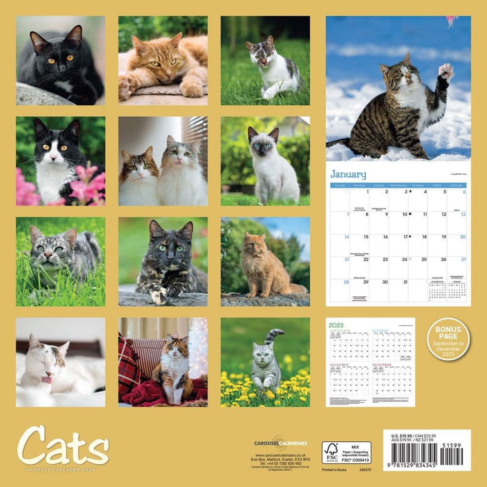 Cats 2024 Wall Calendar Alternate Image 1