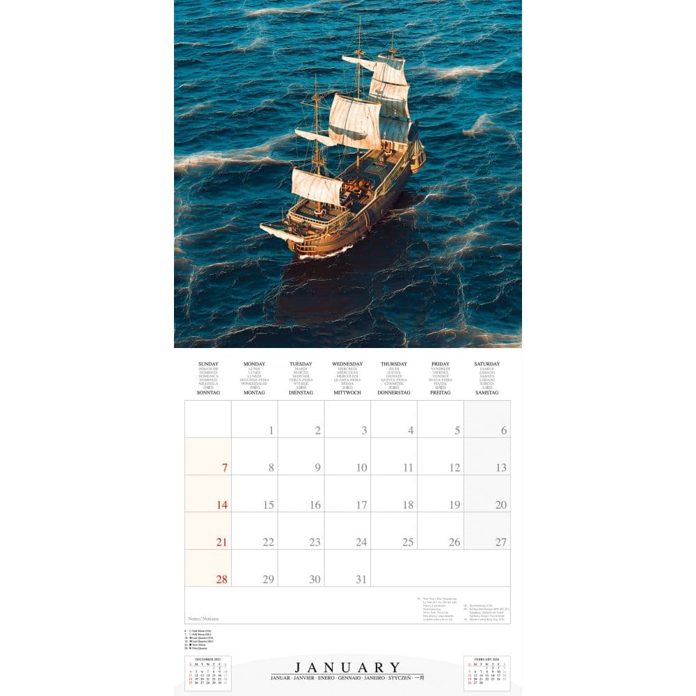 Sailing Tall Boats 2024 Wall Calendar Second Alternate Image width=&quot;1000&quot; height=&quot;1000&quot;