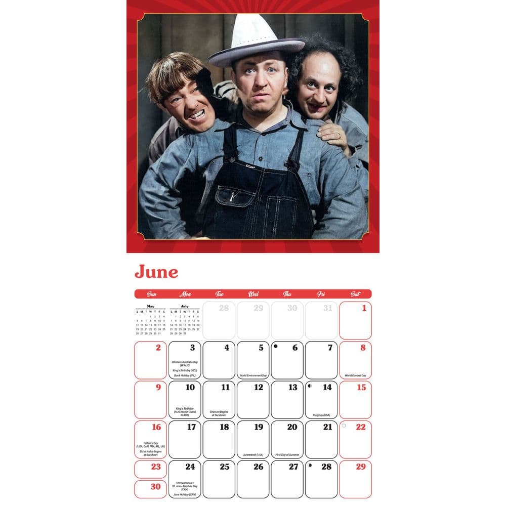 Three Stooges 2024 Mini Wall Calendar Second Alternate Image width=&quot;1000&quot; height=&quot;1000&quot;
