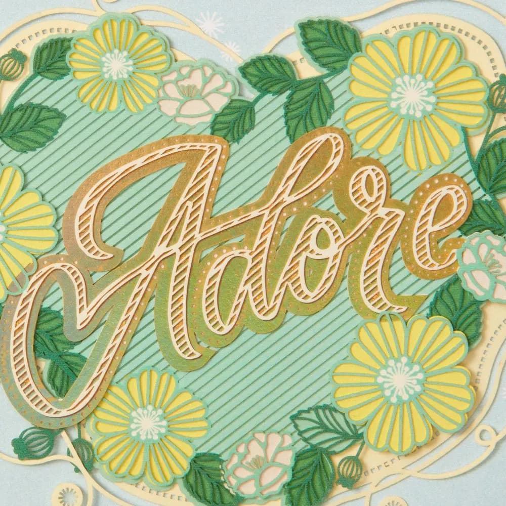 Adore Laser Cut Lettering Anniversary Card close up