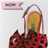 image Shoe with Polka Dot Bow Mother&#39;s Day Card close up